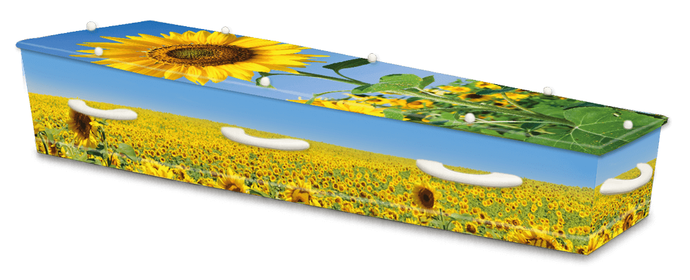 Biowrap Uitvaartkist Zonnebloemen